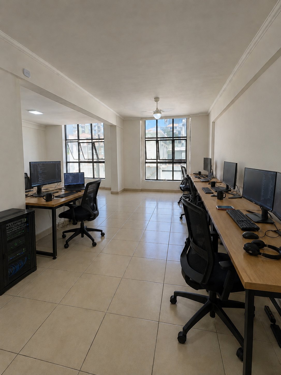 Ambiente de trabalho do escritório da WebinHost em São Lourenço, Minas Gerais